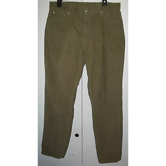 LEVI'S 505 Suede Pants Jeans 16 MIS Olive Khaki Lower Rise Straight Leg 35 x 31 - Picture 1 of 4